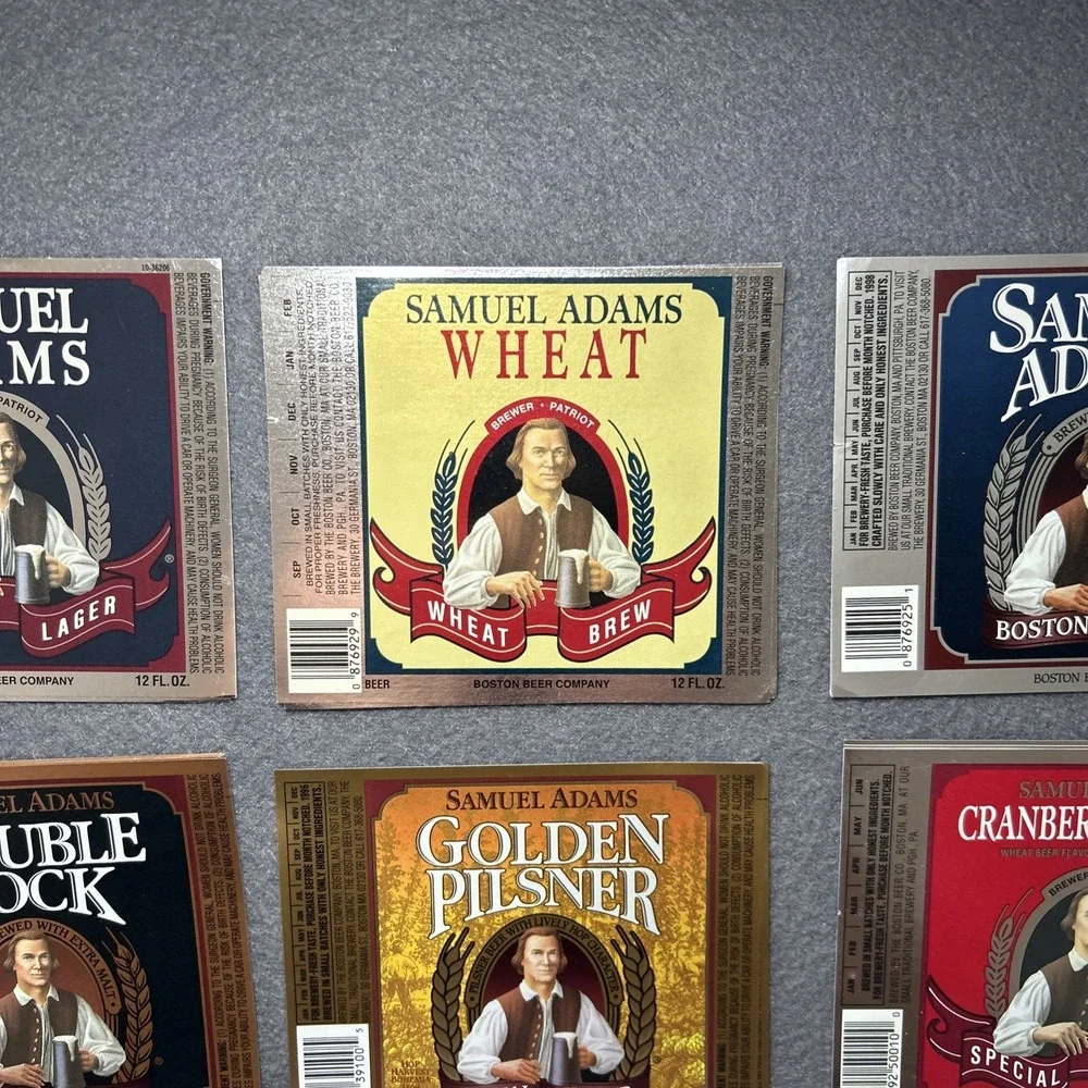 Sam Adams Boston Lager Labels – Lot of 37‎ – Craft Beer Label Collection